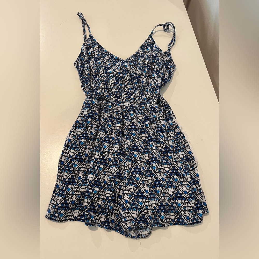 Blue Rain Black and Blue Abstract Dress